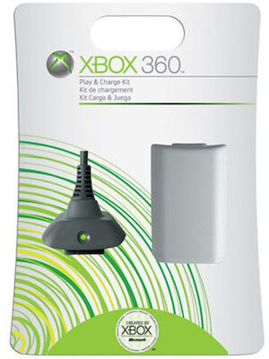 Xbox 360 Play & Charge Kit White Gray Original NEW