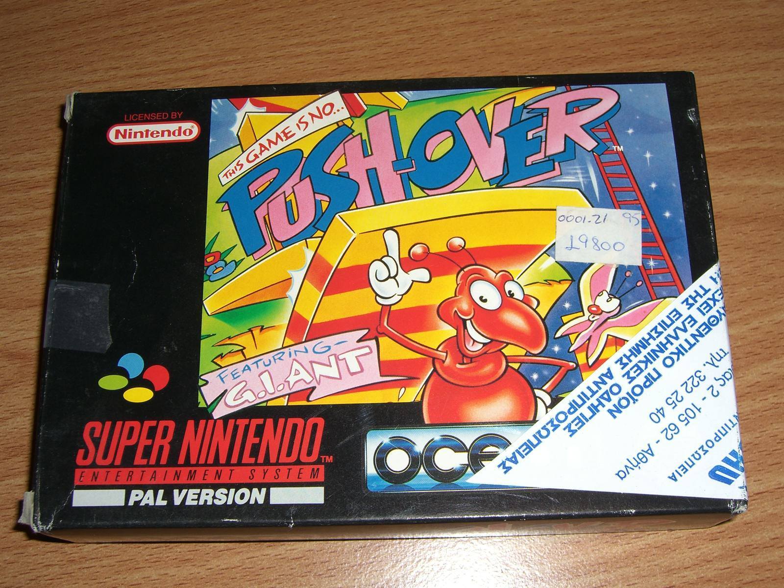 1992 VINTAGE OCEAN PUSH-OVER SNES SUPER Nintendo Entertainment System MINT