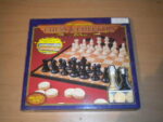 Vintage ACTUAL TOURNAMENT SIZE CHESS & CHECKERS MIB