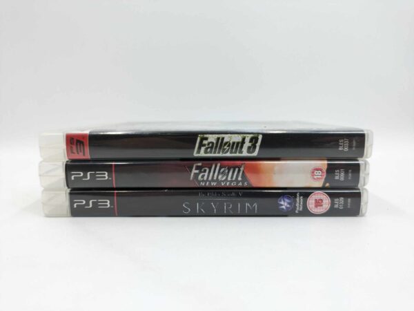 PS3 Bethesda Bundle: Fallout 3, Fallout New Vegas, The Elder Scrolls V Skyrim USED - Image 2
