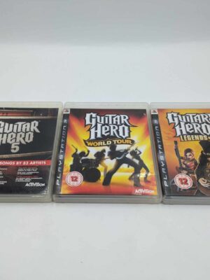 PS3 Guitar Hero Bundle: World Tour, Guitar Hero III Legends of Rock, Guitar Hero 5 USED