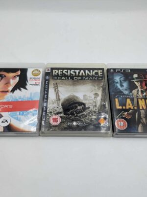 PS3 Bundle: Resistance Fall of Man, L.A. Noire, Mirror's Edge USED