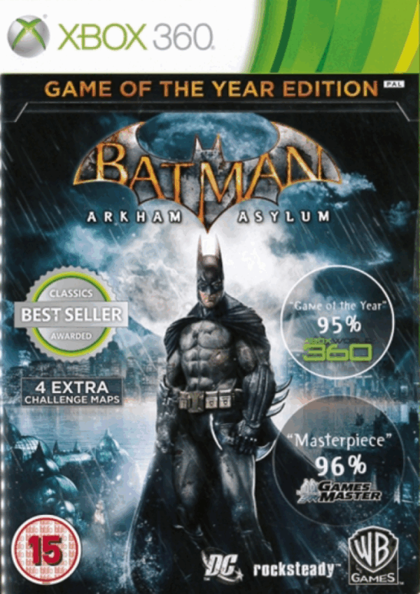 Batman Arkham Asylum Game of the Year Edition Xbox 360 DISC ONLY