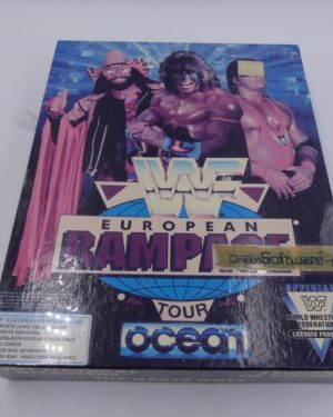 PC Game - WWF EUROPEAN RAMPAGE (Big box) 5.25" DISKS