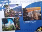 3x1000, Wild Horse, Landscapes puzzle 3 in 1