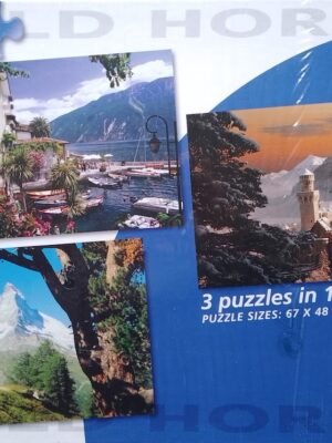 3x1000, Wild Horse, Landscapes puzzle 3 in 1