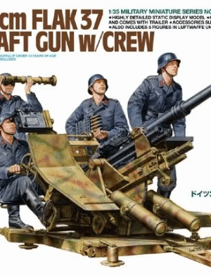 Tamiya Φιγούρες Μοντελισμού German 3.7cm FLAK 37 Anti-Aircraft Gun - w/Crew Set | 1:35 | 35302