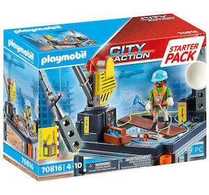 Playmobil City Action Εργοτάξιο με Ανυψωτικό Γερανό για 4-10 ετών 70816