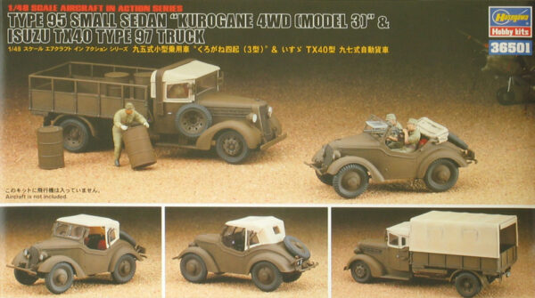 Hasegawa Φιγούρα Μοντελισμού Type 95 Small Sedan "Kurogane 4WD (Model 3)" & Isuzu TX40 Type 97 Truck | 1:48 | 36501
