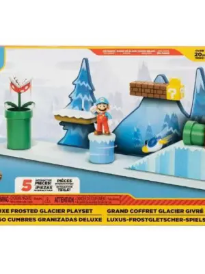 World of Nintendo Super Mario DELUXE Frosted Glacier Playset (Includes Ice Mario Figure!)