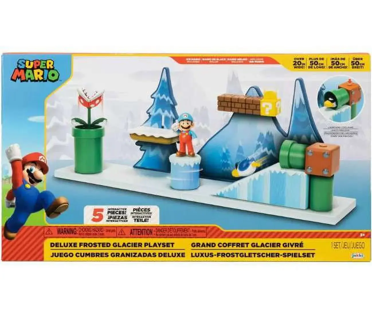World of Nintendo Super Mario DELUXE Frosted Glacier Playset (Includes Ice Mario Figure!)