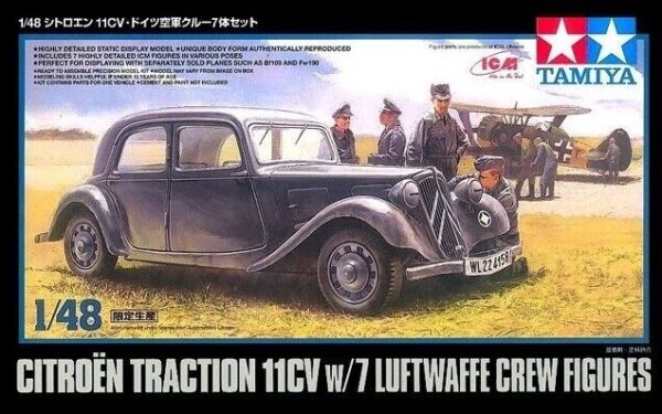 Tamiya Φιγούρα Μοντελισμού Citroen Traction 11CV - w/Luftwaffe Crew Figures1:48 | 89731
