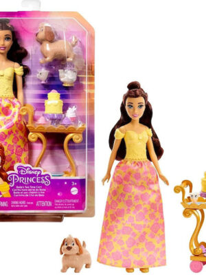 Mattel Κούκλα Disney Princess Belle’s Tea Time Cart για 3+ Ετών HLW20
