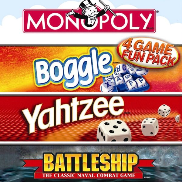 4 Game Fun Pack: Monopoly, Boggle, Yahtzee, Battleship DS USED