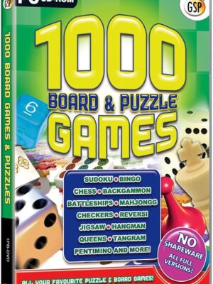 1000 Board and Puzzle Games PC Game USED