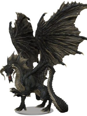 D&D: Icons of The Realms Premium Figure: Adult Black Dragon | WizKids